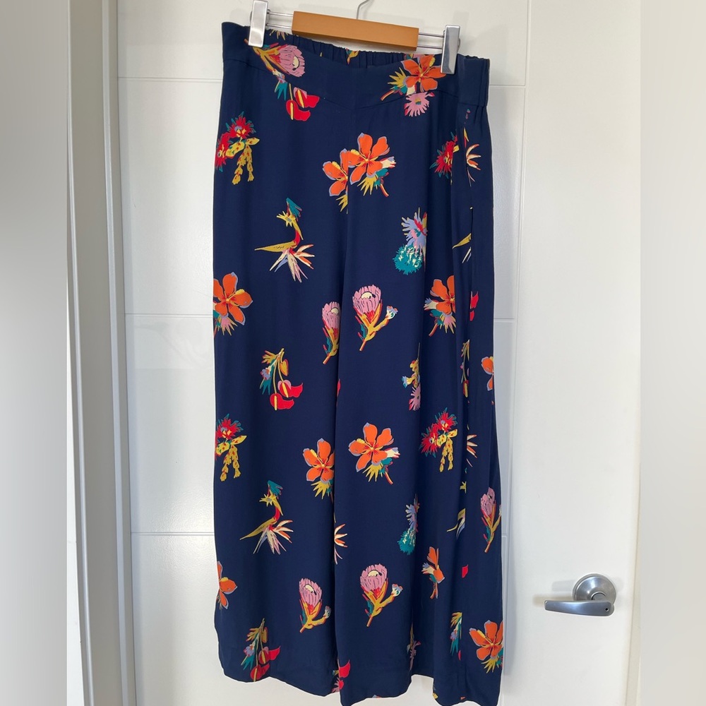NWT Madewell Navy Floral Pants - Picture 2 of 7
